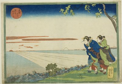 Wschód słońca w Nowy Rok w Susaki (Susaki hatsu hinode no zu), z serii "Słynne miejsca we wschodniej stolicy (Toto meisho)". autorstwa Utagawa Kuniyoshi