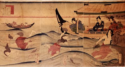 Hej Abba, wędkarstwo. P Hayashi ts autorstwa Kuniyoshi Utagawa (v. 1797-1861) autorstwa Utagawa Kuniyoshi