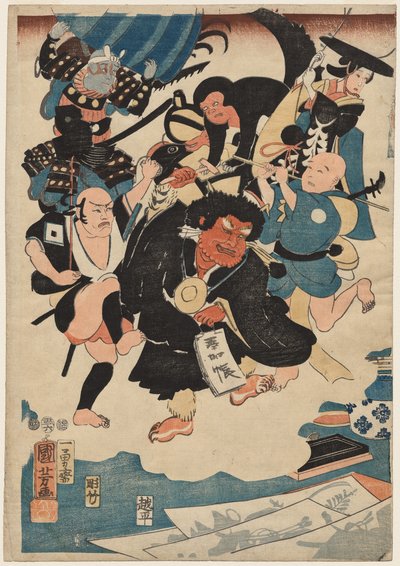 Dziwne wystąpienie Ukiyo Matahei i jego słynnych obrazów autorstwa Utagawa Kuniyoshi