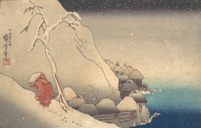Podróżowanie w śnieżycy, ca. 1830. autorstwa Utagawa Kuniyoshi