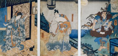 Tryptyk z przygodami Coxinga/Watonai autorstwa Hachiman Taro Yoshiie, autorstwa Utagawy Kuniyoshi autorstwa Utagawa Kuniyoshi