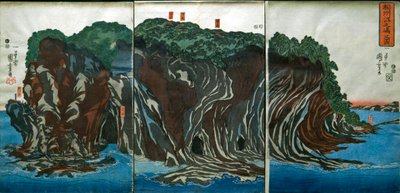 Widok Enoshimy w prowincji Sagami (Sōshū Enoshima no zu), ok. 1849-51 autorstwa Utagawa Kuniyoshi