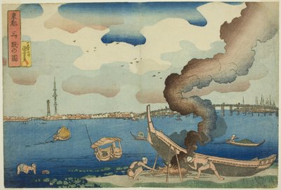Widok Mitsumaty we wschodniej stolicy (Toto Mitsumata no zu), z cyklu „Widoki na wschodnią stolicę (Toto no zu)” autorstwa Utagawa Kuniyoshi