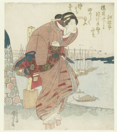 Kobieta w porcie autorstwa Utagawa Kuniyoshi