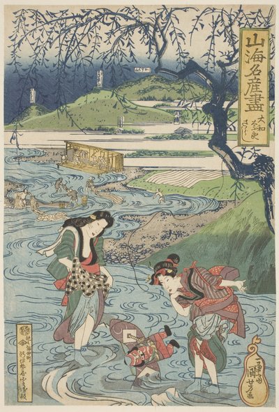 Yamato, Nara: Sarasu, ok. 1833 (drzeworyt, tusz i kolor na papierze) autorstwa Utagawa Kuniyoshi