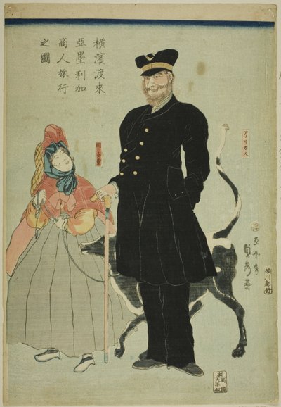 Amerykańska Matka T Lavaigne Członek Yokohama autorstwa Utagawa Sadahide