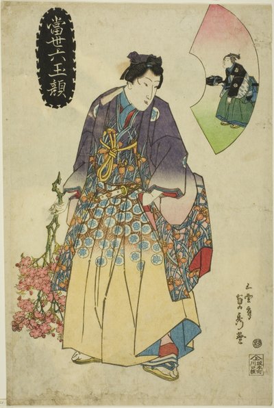 Współczesne sześć klejnotowych twarzy (Tosei Mutamagao) autorstwa Utagawa Sadahide