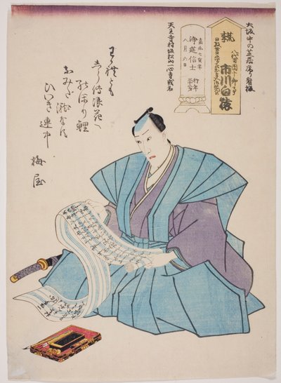 Portret pamięciowy aktora Ichikawy Hakuena (Danjuro VIII) autorstwa Utagawa School