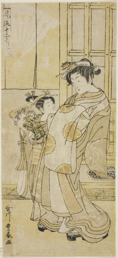 Kurtyzana i pomocnik autorstwa Utagawa Toyoharu