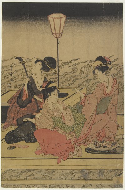 Czerwiec (Summer Party nad rzeką Kamo), początek XIX wieku autorstwa Utagawa Toyohiro