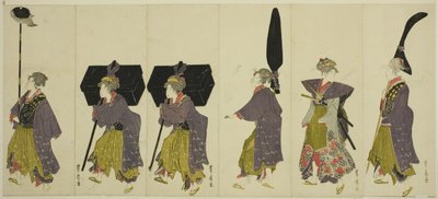 Parodia procesji daimyo autorstwa Utagawa Toyohiro