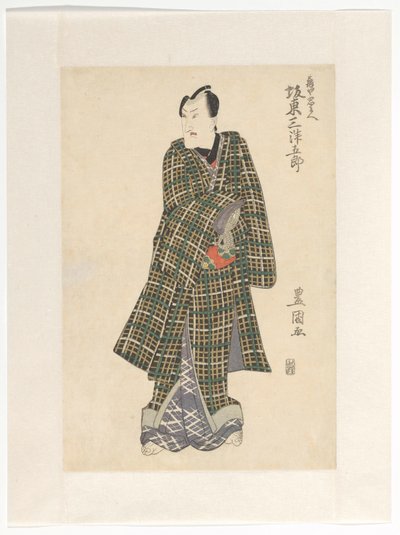 Kameya Chûbei w kimonie w kratkę autorstwa Utagawa Toyokuni (I)