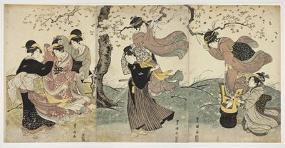Kwiaty na wietrze, ok. godz. 1797-1800 autorstwa Utagawa Toyokuni