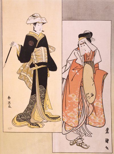 Portrety aktorów na scenie, ok. 1794-1796, ukiyo-e Shun-Yei (koniec XVIII w.) i Utagawa Toyokuni (1769-1825), reprodukcja drzeworytu, cywilizacja japońska, okres Edo (1603-1868) autorstwa Utagawa Toyokuni