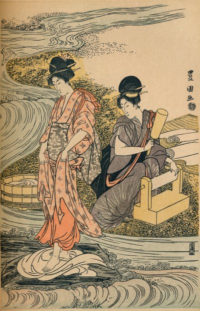 Pranie bielizny, ok. 1800 autorstwa Utagawa Toyokuni