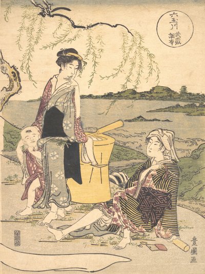 Rzeka Tama Chofu, co? 1789. autorstwa Utagawa Toyokuni I