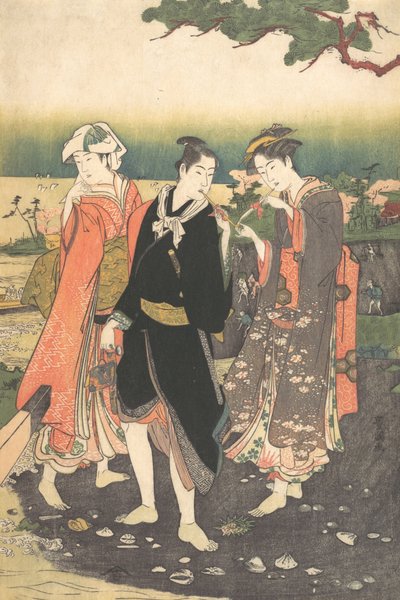 Na plaży Shinagawa przy Ebb-Tide, ca. 1790-1825. autorstwa Utagawa Toyokuni I