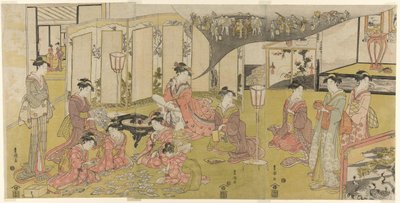 Gra karciana autorstwa Utagawa Toyokuni I