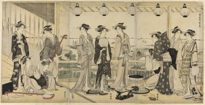 Cztery pory roku na południu (Minami Shiki): Scena letnia autorstwa Utagawa Toyokuni I