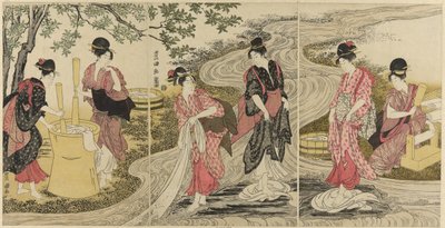 Pranie w strumieniu autorstwa Utagawa Toyokuni I