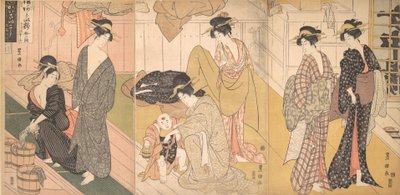 Kobiety i chłopczyk w łaźni publicznej, ok. godz. 1799. autorstwa Utagawa Toyokuni I