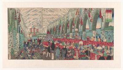 Een foreren d Engels Hande l Shui s w Jokohamie Yokohama Igirisu Shokan Haneizu autorstwa Utagawa Yoshiiku