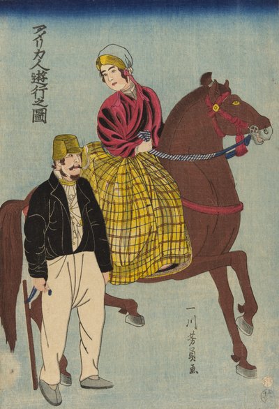 Amerykanie na wycieczce autorstwa Utagawa Yoshikazu