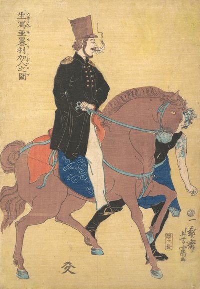 Amerykanin wylosowany z życia, 1861 2. miesiąc. autorstwa Utagawa Yoshitomi