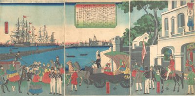 Port w Londynie, Anglia, 2. miesiąc, 1862. autorstwa Utagawa Yoshitora