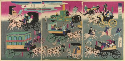 Tokio Orai Samochód Zukushi autorstwa Utagawa Yoshitora