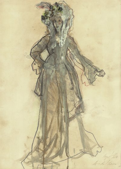 Elegancki szkic kostiumu autorstwa Ute Rathmann