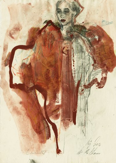 Elegancki czerwony portret autorstwa Ute Rathmann
