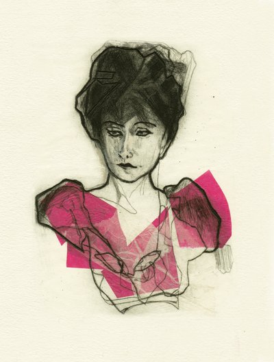 Nowoczesny różowy portret autorstwa Ute Rathmann