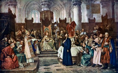 Jan Hus przed soborem w Konstancji, 1415 1926. autorstwa Vaclav Brozik