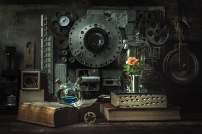 Studium róży w stylu steampunkowym autorstwa Vadim Kulinsky