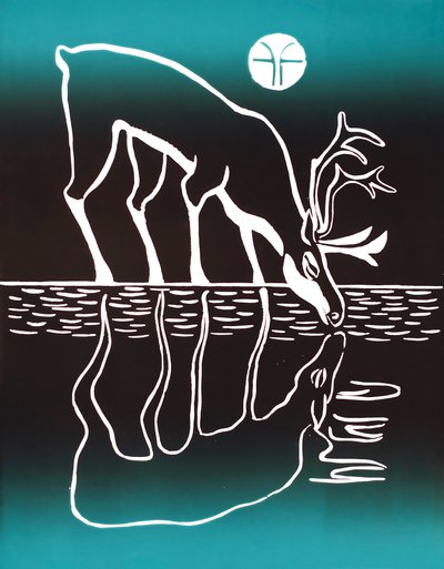 Drinking Caribou, 2018 (tusz na papierze) autorstwa Vadym Vaskovsky