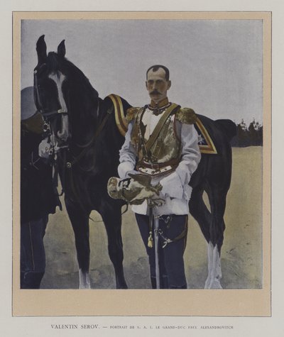 Portret wielkiego księcia Pawła Aleksandrowicza Rosji (kolor lito) autorstwa Valentin Aleksandrovich (after) Serov