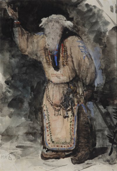 Projekt kostiumów do opery Rusłan i Ludmiła M. Glinki autorstwa Valentin Aleksandrovich Serov