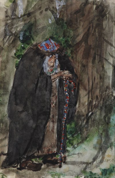 Naina.Projekt kostiumu do opery Rusłan i Ludmiła M. Glinki autorstwa Valentin Aleksandrovich Serov