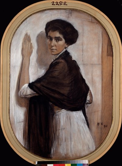 Portret hrabiny Sofii Olsuphyeva. Praca Walentyna Aleksandrowicza Sierowa (1865-1911), pastel i sangwina na tekturze autorstwa Valentin Aleksandrovich Serov