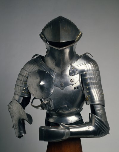 Kompozytowy Stechzeug, zbroja do „Niemieckiego Potyczki”, ok. 1480-1540 (stal, żelazo, mosiądz i skóra) autorstwa Valentin Siebenburger
