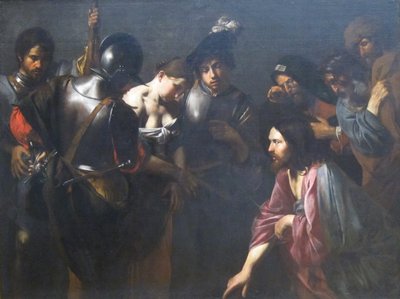 Chrystus i cudzołożnica autorstwa Valentin de Boulogne