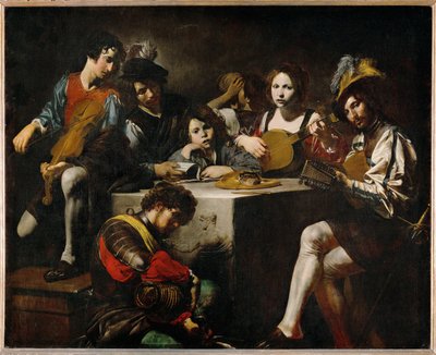 Koncert z płaskorzeźbą - koncert ... autorstwa Valentin de Boulogne
