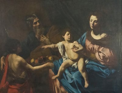 Święta rodzina z młodym św. Janem Chrzcicielem autorstwa Valentin de Boulogne