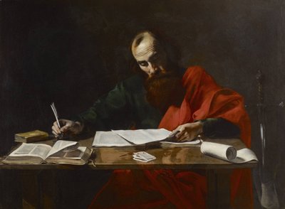 Św. Paweł pisze swoje listy autorstwa Valentin de Boulogne