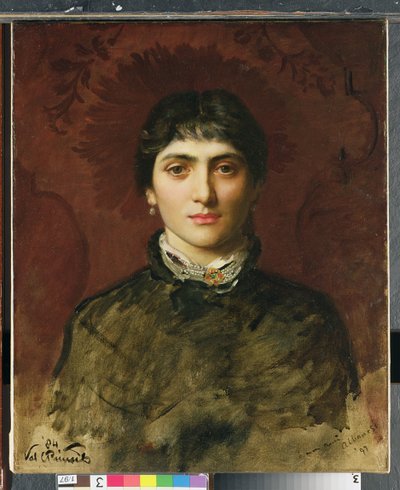 Portret kobiety o ciemnych włosach, 1884 autorstwa Valentine Cameron Prinsep