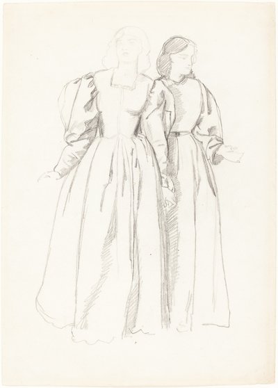 Studium dwóch młodych kobiet [recto] autorstwa Valentine Cameron Prinsep