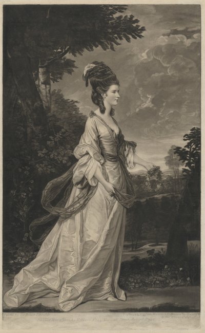 Jane Fleming, hrabina Harrington, 1780. autorstwa Valentine Green