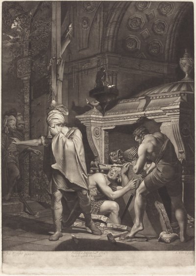 Miravan otwiera grobowiec swoich przodków, 1772. autorstwa Valentine Green