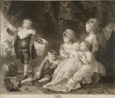 Księżniczka Augusta, Księżniczka Elżbieta, Książę Ernest, Książę August, Książę Adolphus i Księżniczka Mary autorstwa Valentine Green